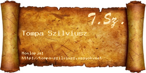 Tompa Szilviusz névjegykártya